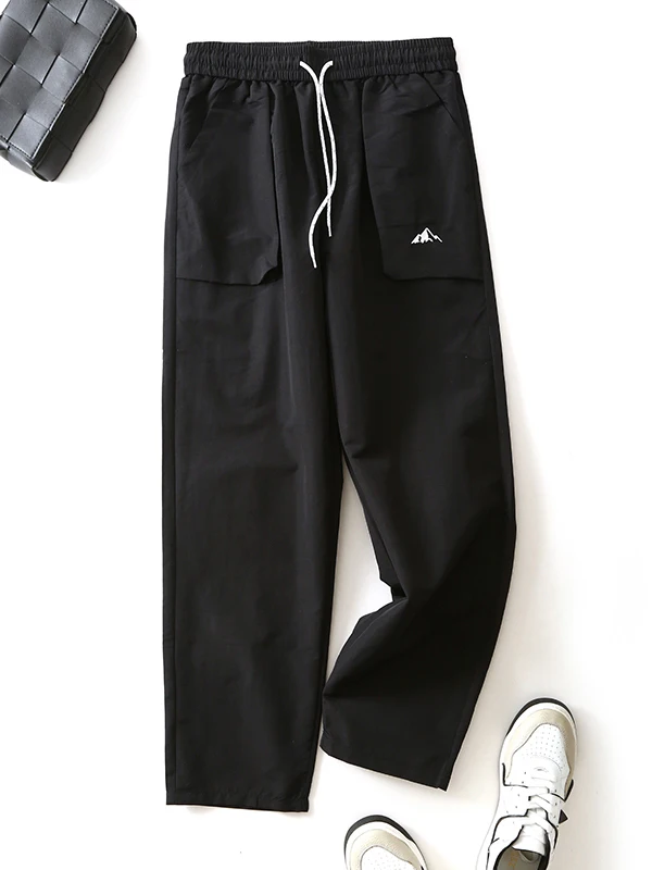 

American Sle Ice Silk Qui Dry Work Pants Men's Summer Trendy Functional Thin Loose Casual Sports Trousers