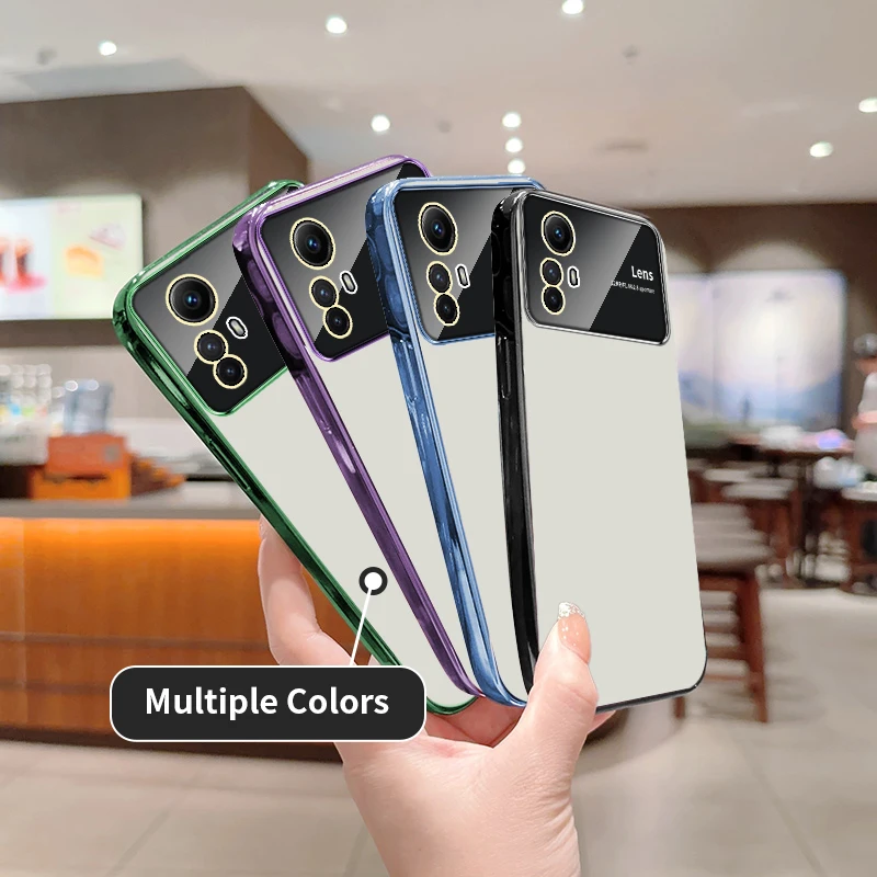 for Xiaomi Redmi Note 12S Case 6D Plating Luxury Clear Large Window Lens Film Soft Silicone Cute Phone Cover for RedmiNote12S