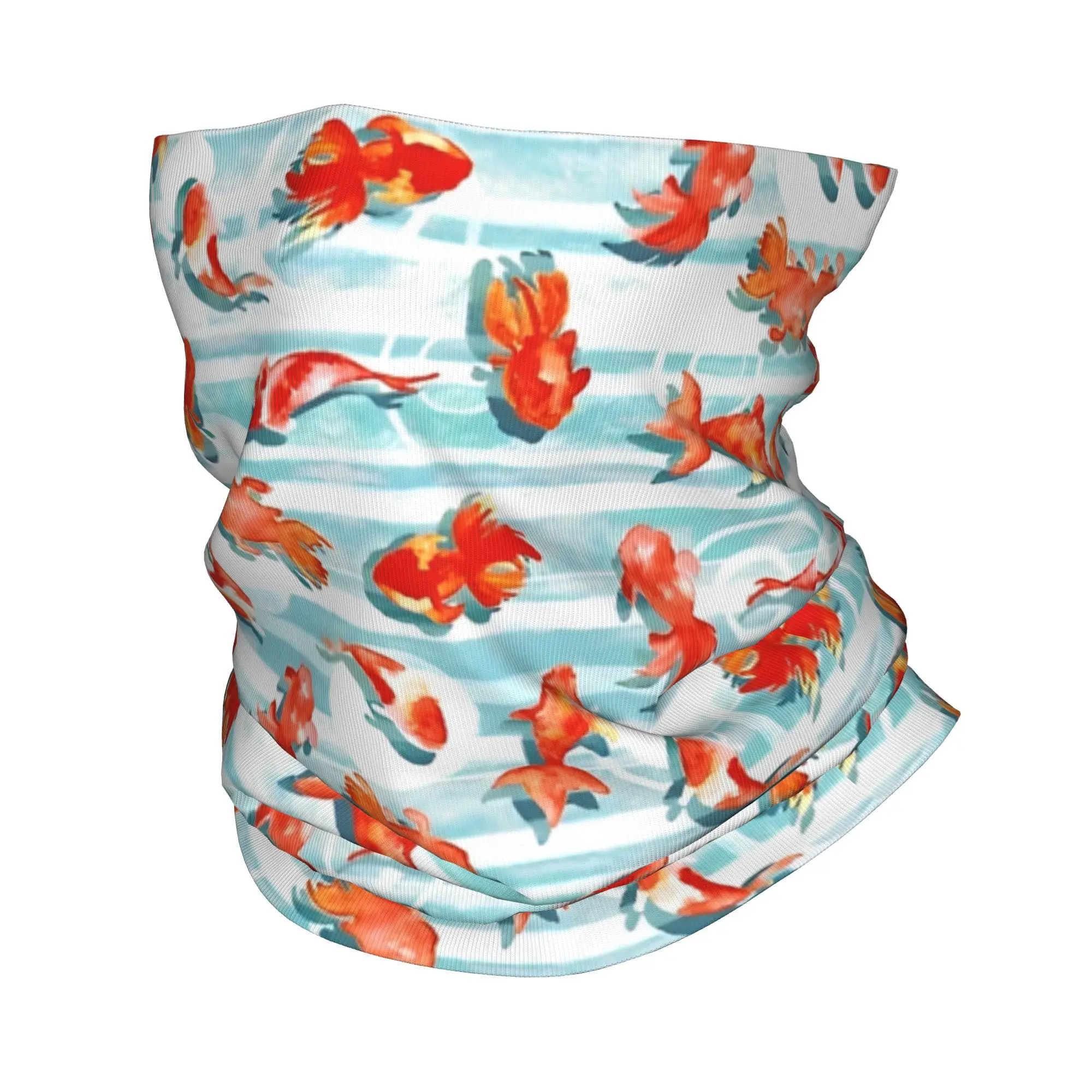 

Watercolor Goldfish Bandana Neck Cover Starry Whale Sharks Wrap Scarf Multifunctional Cycling Scarf Riding Adult Washable
