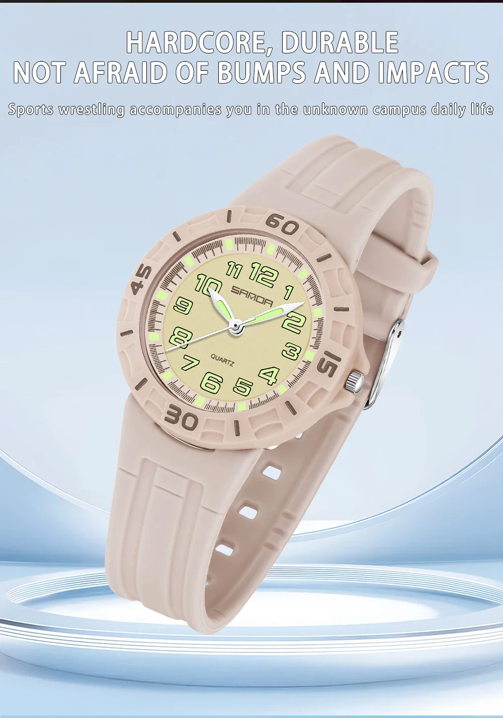 SANDA 6386 Student Quartz Watch 50m Waterproof Luminous Durable Sports Watch for Men and Women Simple and Elegant