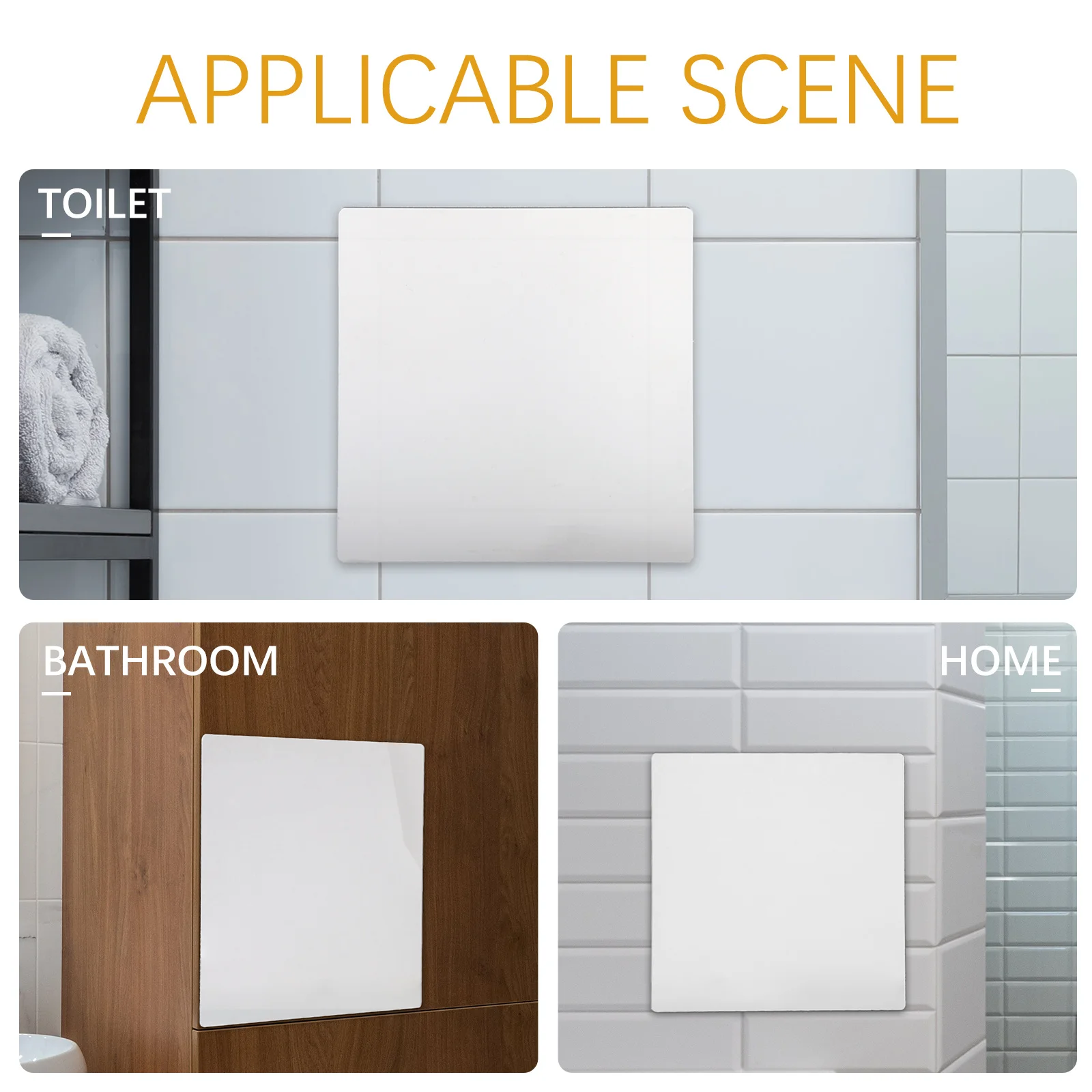 

2Pcs Non Breakable Self Adhesive Acrylic Mirror Easy Clean Wall Mounted Decorative Home Bathroom Mirror Acrylic Mirror,