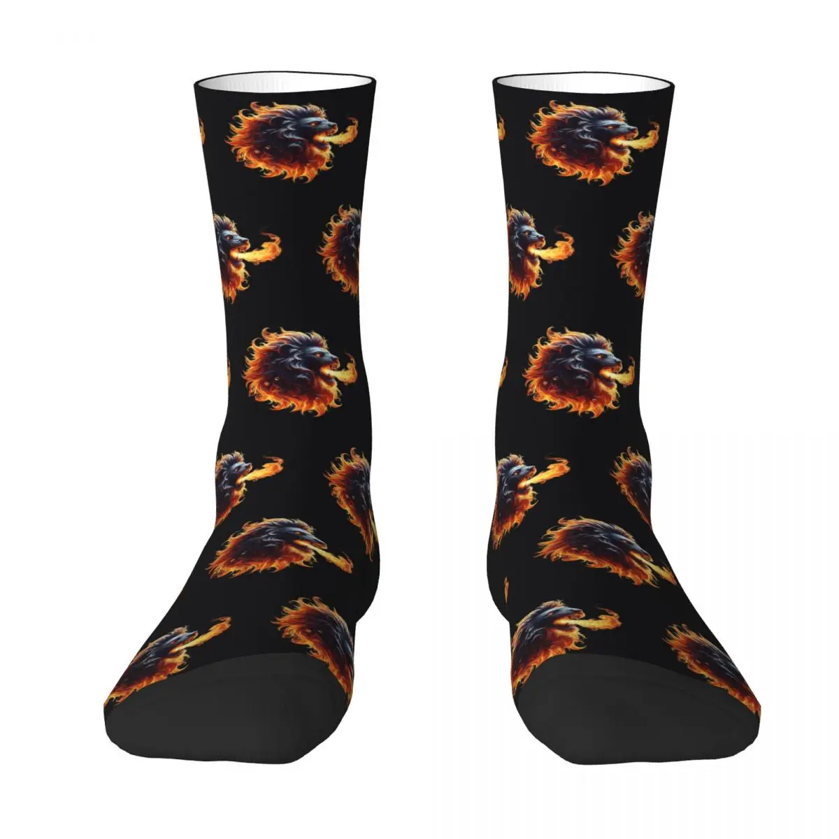 Trending Fire Breathing Majestic African Lion Socks Harajuku Stockings All Season Long Socks for Man's Woman's Birthday Present