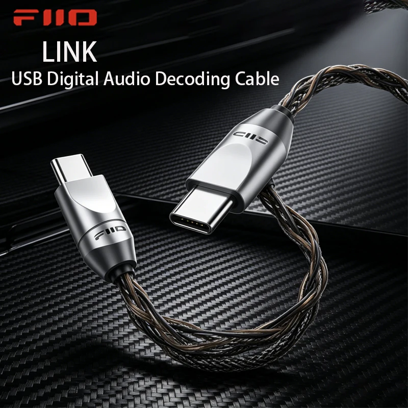 FiiO LINK Type-C to Type-C Cable Single Crystal Copper Silver-Plated USB Digital Audio Decoding  for Amplifier Audio Devices