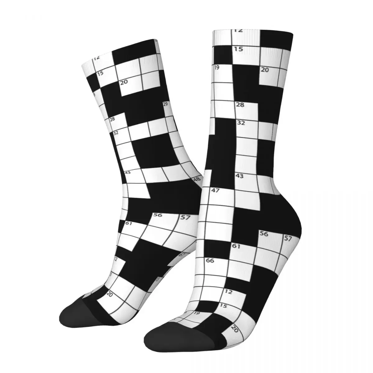 

Cool Crossword Pattern Socks Harajuku High Quality Stockings All Season Long Socks Accessories for Man's Woman's Christmas Gifts