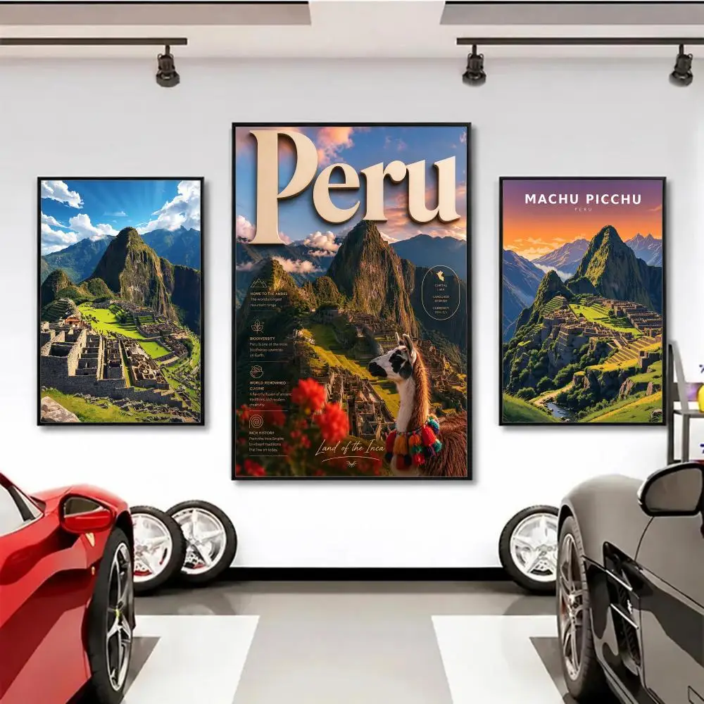 art Machu Picchu Poster Wall Posters Art Print HD Print Self-Adhesive Waterproof Wall Stickers Room Decoration