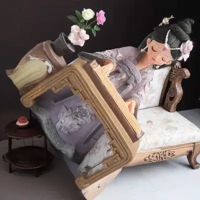 

Style Statue Hanfu Figurines Resin Adornment For Home Office Decor Desktop Decoration Festival Gift