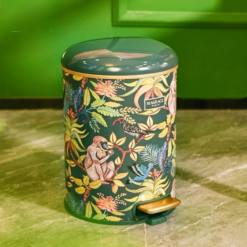 

Педальный контейнер большой емкости в стиле ретро с крышкой для домашнего использования в гостиных Спальня Poubelle Кухня Товары для дома