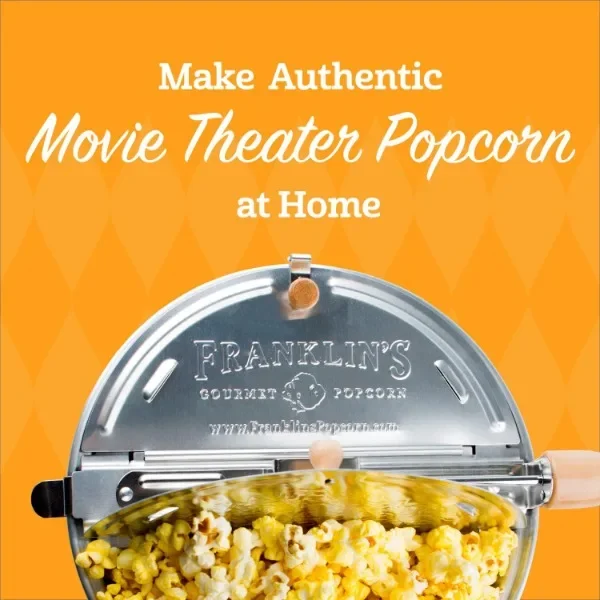 Franklin's Gourmet Popcorn Popper - 6 Quarts Original Stovetop Popcorn Maker with FREE Organic Popcorn Kit