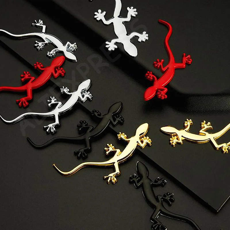 1Pcs Reflective Car Metal Truck Sticker Lizard Gecko Sticker Badge 3d Badge Sticker For Decorative Models