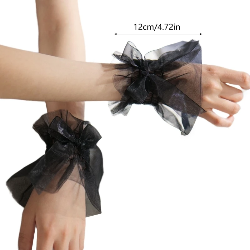 Mujer Mangas removibles Puños Bowknot Volantes Capa para vestido novia