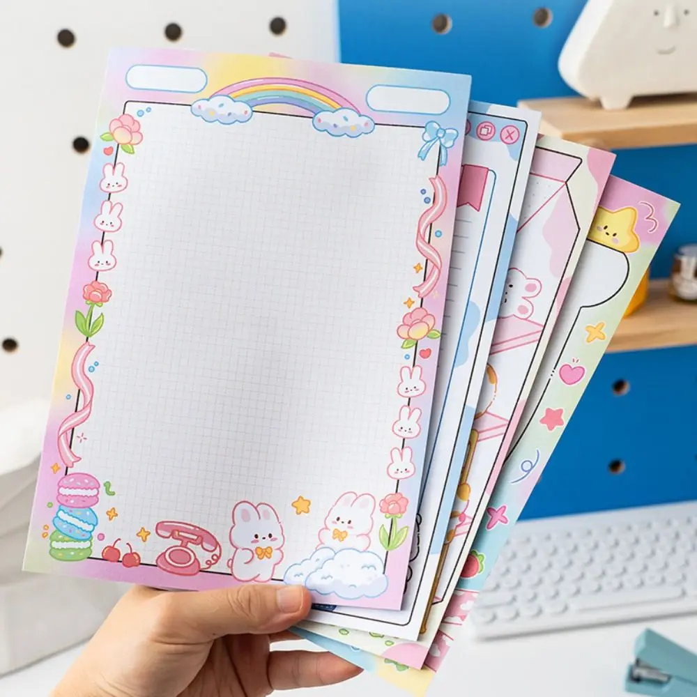 Hoogwaardige B5 Cartoon Memo Pad Dikker Pandan Sticky Notes Konijn Bloem Planner Stickers Student