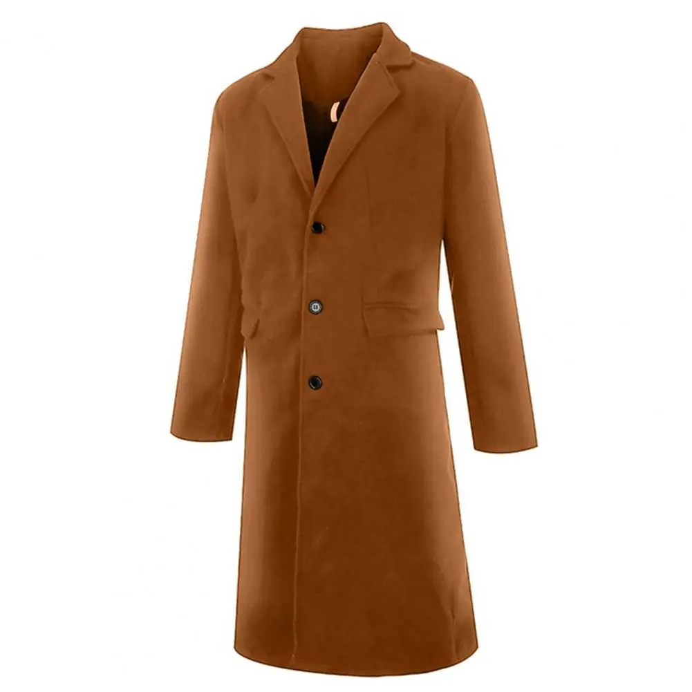 

Мужской плащ Slim Fit Мужской плащ Стильная мужская осенняя куртка Slim Fit средней длины с лацканами большого размера с карманами ветрозащитный