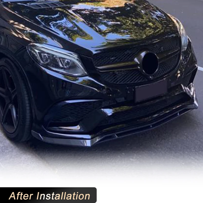 Carbon Fiber Front Bumper Lip Spoiler for Mercedes-Benz GLE Class C292 GLE63 AMG 2015-2018 Front Bumper Lip Splitters 4PCS FRP