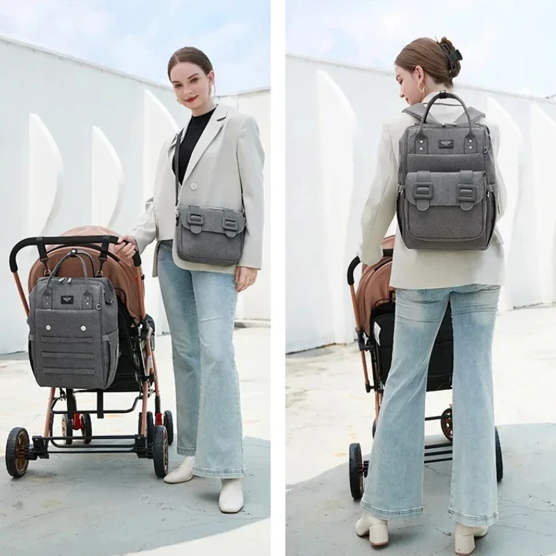 EG119 Premium Double-Shoulder Diaper Bag, Large Capacity Maternity Backpack, Fashionable 2024 Mommy Bag, Mother-Daughter