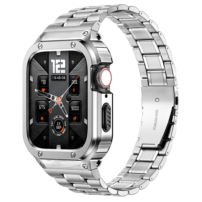 Stainless Steel Strap+Case For Apple Watch Band 49mm 45mm 44mm (not watch) bracelet Bumper Cover iwatch serie 4 5 SE 6 7 8 Ultra