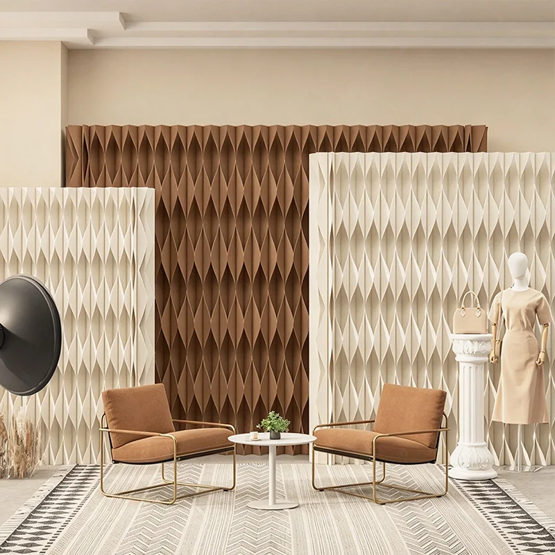 Accordion‑Style Privacy Screen, Folding Paper Room Divider,Retractable Wall Partition for Multi‑Scene Use