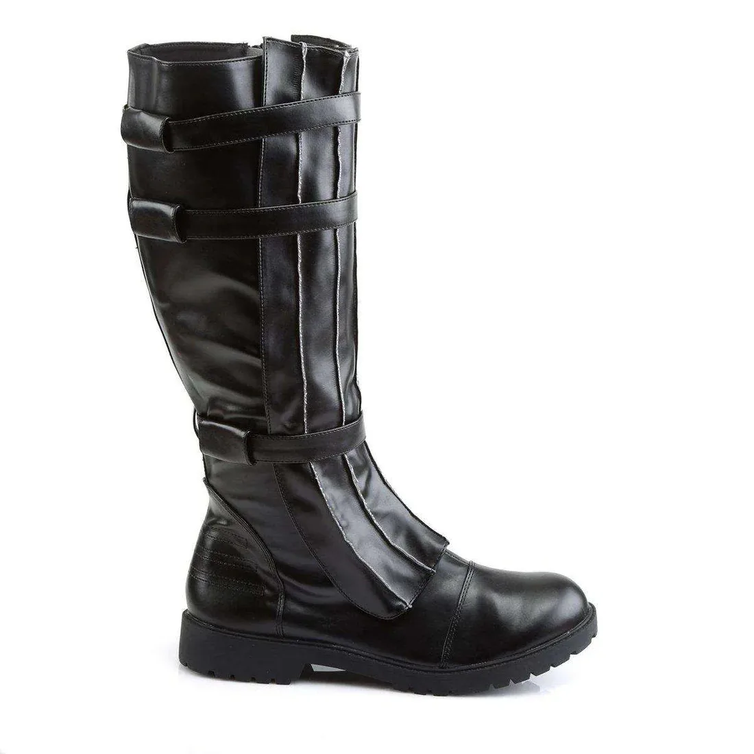 Renaissance Ritter Stiefel mit Schnalle Halloween Cosplay Kostüm Schuhe PU-Leder Piratenstiefel mit Rundem Kopf und Niedrigem Absatz 2026 – Detail 11