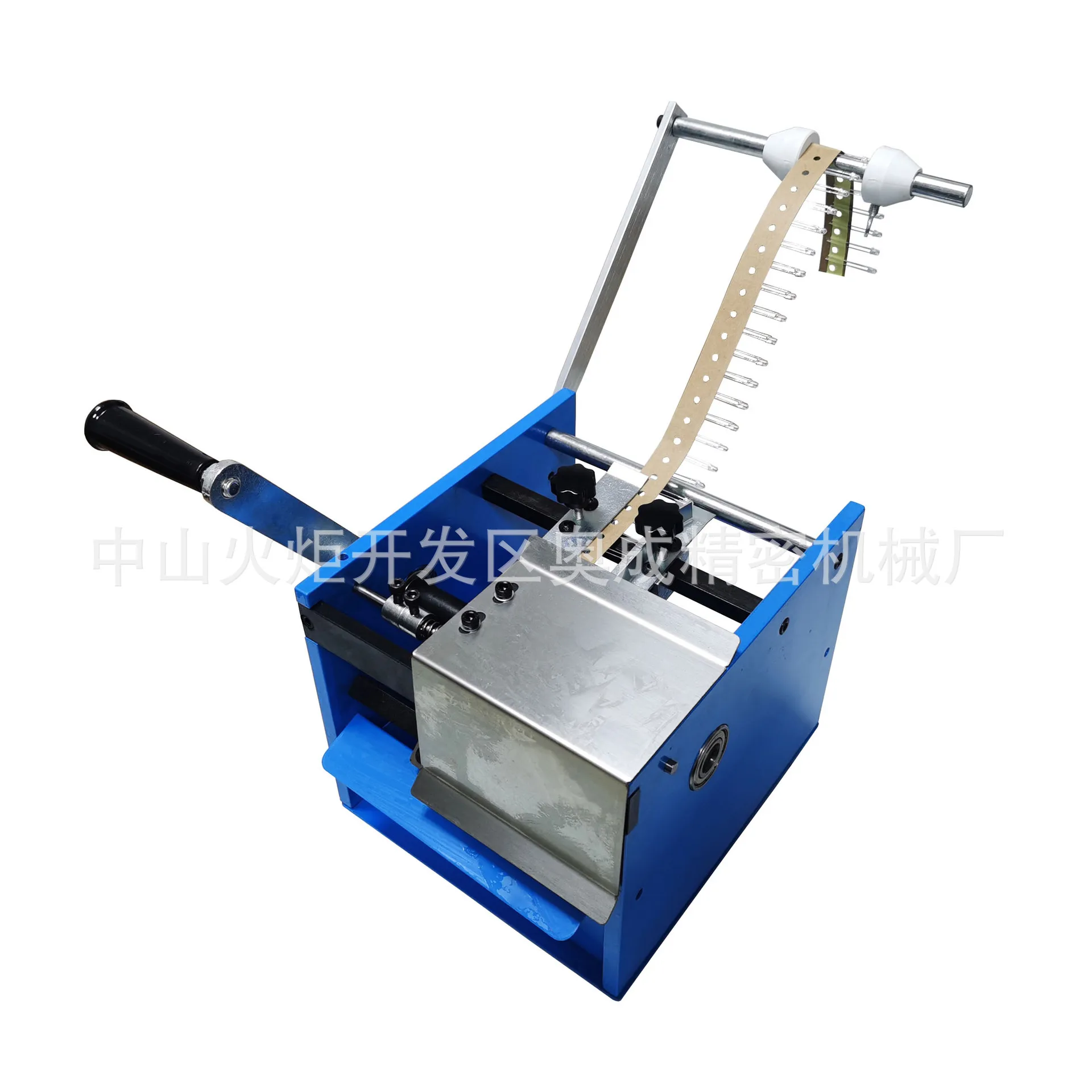 Hand-crank single-sided capacitor lead cutting machine boxes with tape electrolytic capacitor lead cutting machine holes should