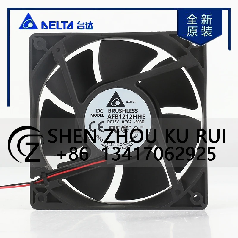 

Delta 5V 24V 48V DC 12V 0.70A AC EC 12038 120x120x38MM 12CM Speed alarm High air volume cabinet inverter AFB1212HHE cooling fan