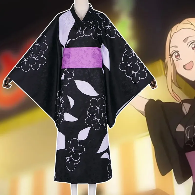 

Костюм для косплея NewMarin, аниме My Dress Up Darling Marin Kitagawa, милое черное кимоно, костюм на Хэллоуин, Pf;5,c'8.m;0'