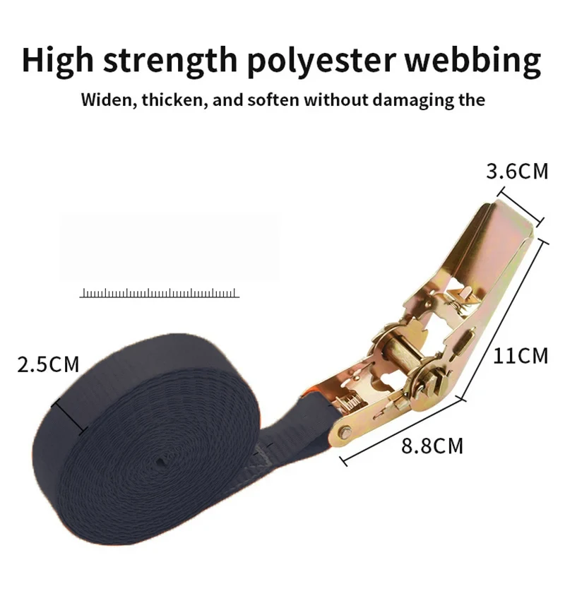 Cargo Strap Ratchet Tensioner Freight Car Fixed Tightener Tighten Rope For Luggage Goods Transportation Outdoor Camping