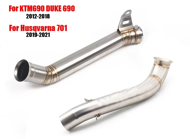 

Motorcycle Exhaust Modified Mid Link Pipe Connect Original Muffler Slip For KTM Duke 690 2013-2020 For Husqvarna 701 Svartpilen