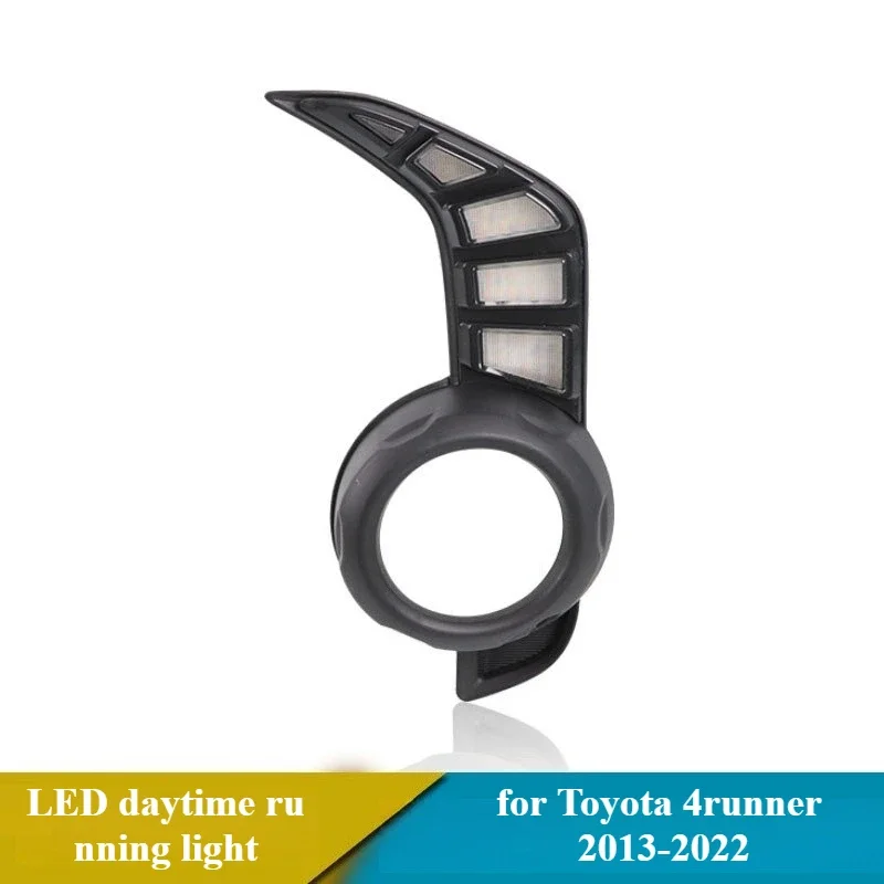 Car LED Daytime Running Light White DRL Yellow Dynamic Turn Signal Front Bumper Fog Lamp Modified For Toyota 4Runner 2013-2022 detail image 6
