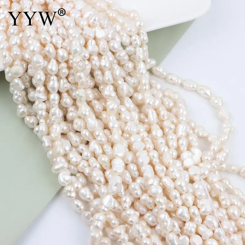 

Cultured Baroque Freshwater Pearl Beads Jewelry Making DIY Necklace Bracelet White 8-10mm Sold Per Approx 35-36 Cm Strand Pearls