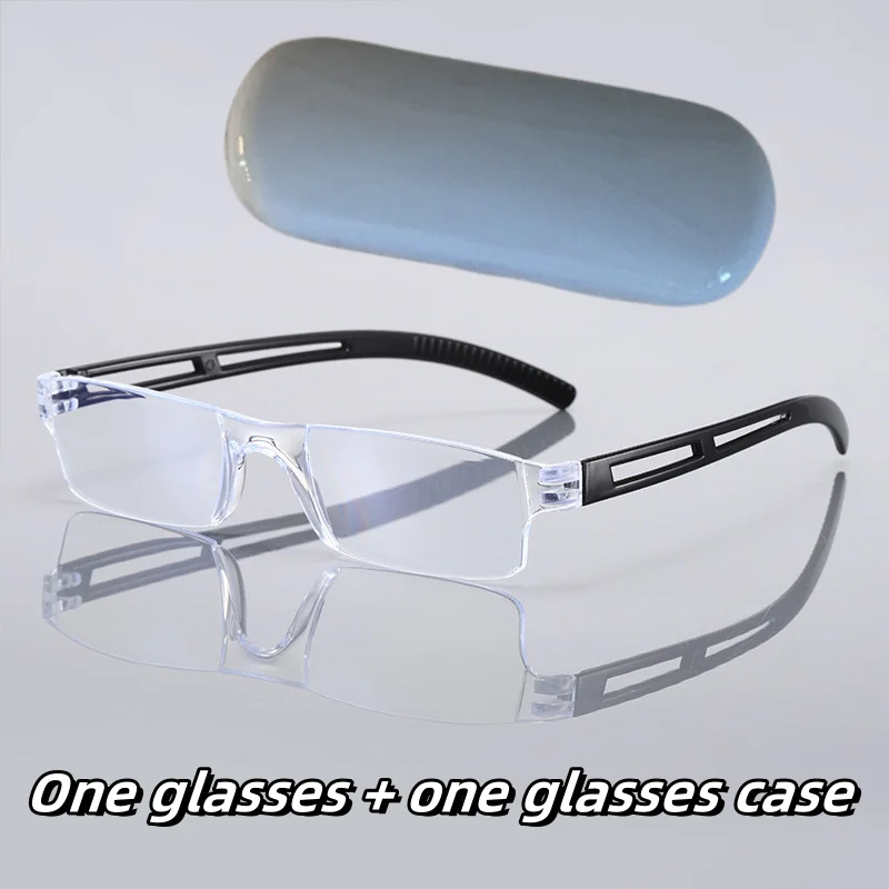 Small frame reading glasses Ultra-lightweight high definition blue blocking reading glasses and glasses case