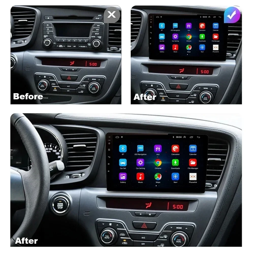 Android 14 Car Radio For Kia Optima 3 K5 TF T 2010 2011 2012 2013 2014 2015 Navigation GPS Multimedia Player Stereo WiFi+4G DSP