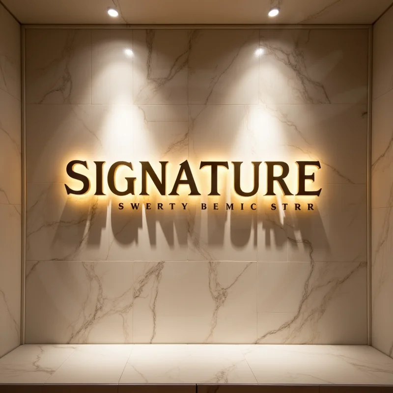 Tanda Menyala Huruf Logam Lampu Latar LED 3D Kustom Menyala untuk Papan Tanda Iklan Tahan Air Etalase Bisnis Luar Ruangan