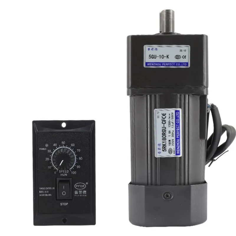 محرك تخفيض صغير 140 وات 5RK140RGU-CF محرك تنظيم سرعة عزم دوران عالي للأمام والخلف مرحلة واحدة 220 فولت