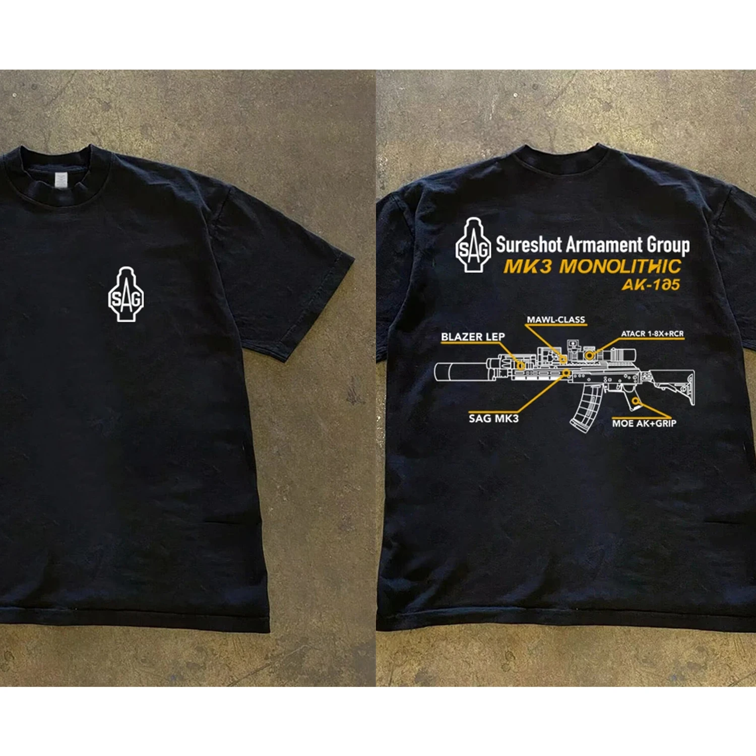 

Мужская футболка с рисунком SAG MK3, 100% хлопок, впитывающая пот, дышащая, высококачественная повседневная футболка для любителей милитари