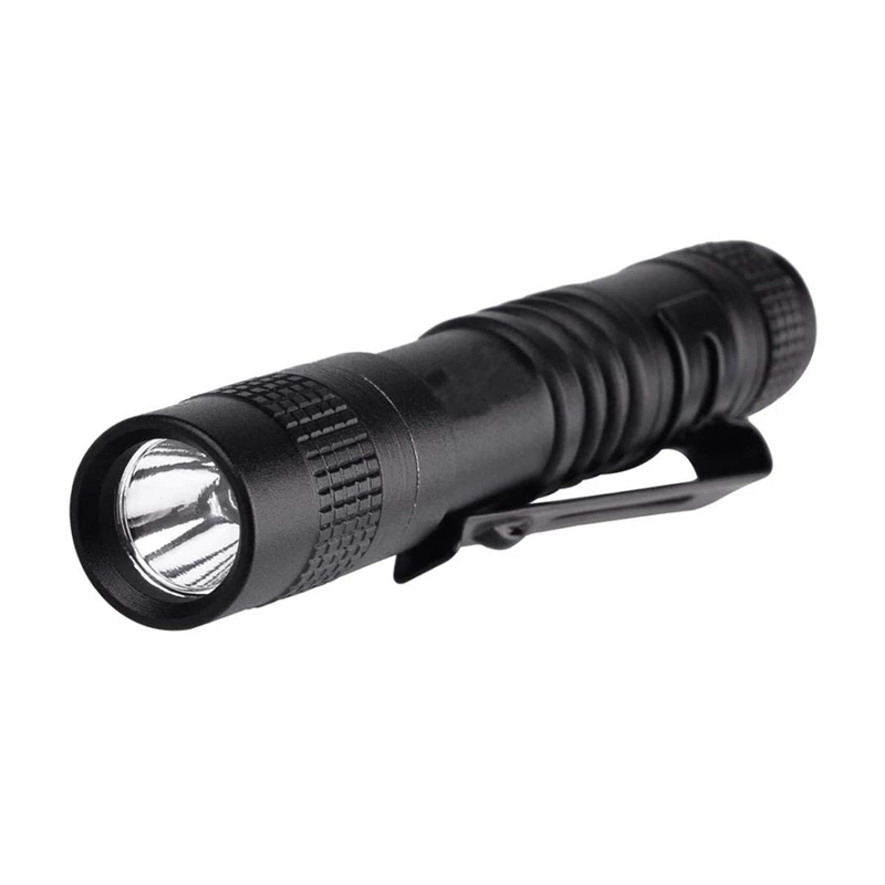Linterna de bolsillo con Clip para cinturón, Mini lámpara LED de XPE-R3 AAA, superpequeña, 2 unidades