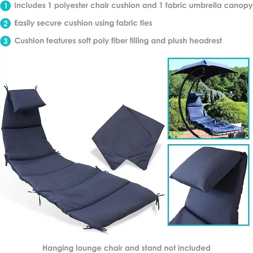 Navy Blue Outdoor Swing Chair Cushion Replacement with Floating Umbrella Fabric
