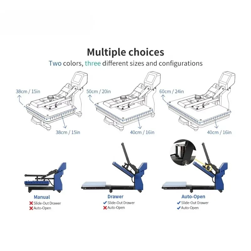 BestSub مخصص فتح التلقائي منزلق خارج درج مسطح تي شيرت الطباعة الصحافة الساخنة، مناسبة لظروف ملابس تي شيرت