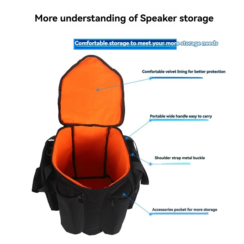 Top-For Bose S1 Pro/Pro+ Speaker Carrying Case - Large Capacity Travel Bag With Space For Mic, Charger, And Cables