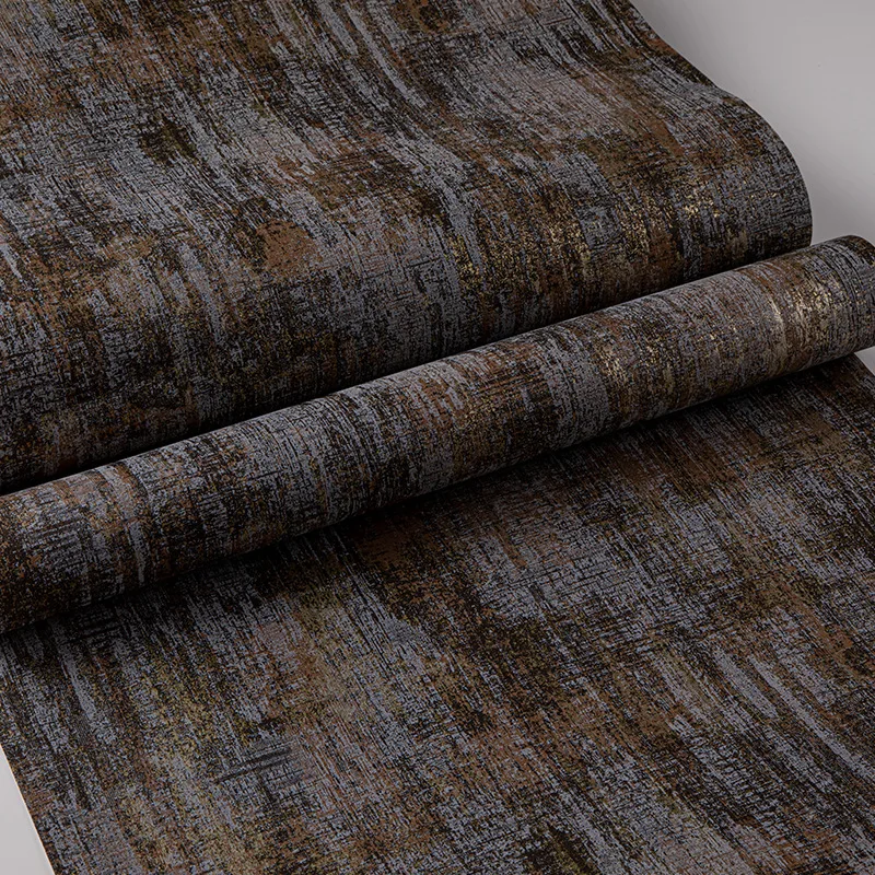 Retro Industrial Metallic Wallpaper Non-woven Cement Concrete Texture Wall Paper Roll for Living Room Bedroom Shop Decoration