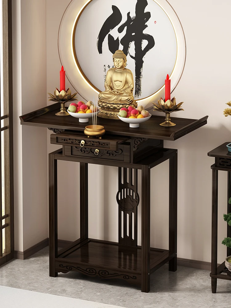 Altar Household Incense Burner Table Buddha Shrine Buddha Shrine Clothes Closet God of Wealth Cabinet Buddha Statue Incense