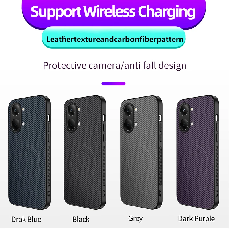 For Magsafe Magnetic Phone Case For Xiaomi Poco X8 Pro Max X7 Pro X6 Pro Carbon Fiber Texture Shockproof Cover Funda Capa view 6