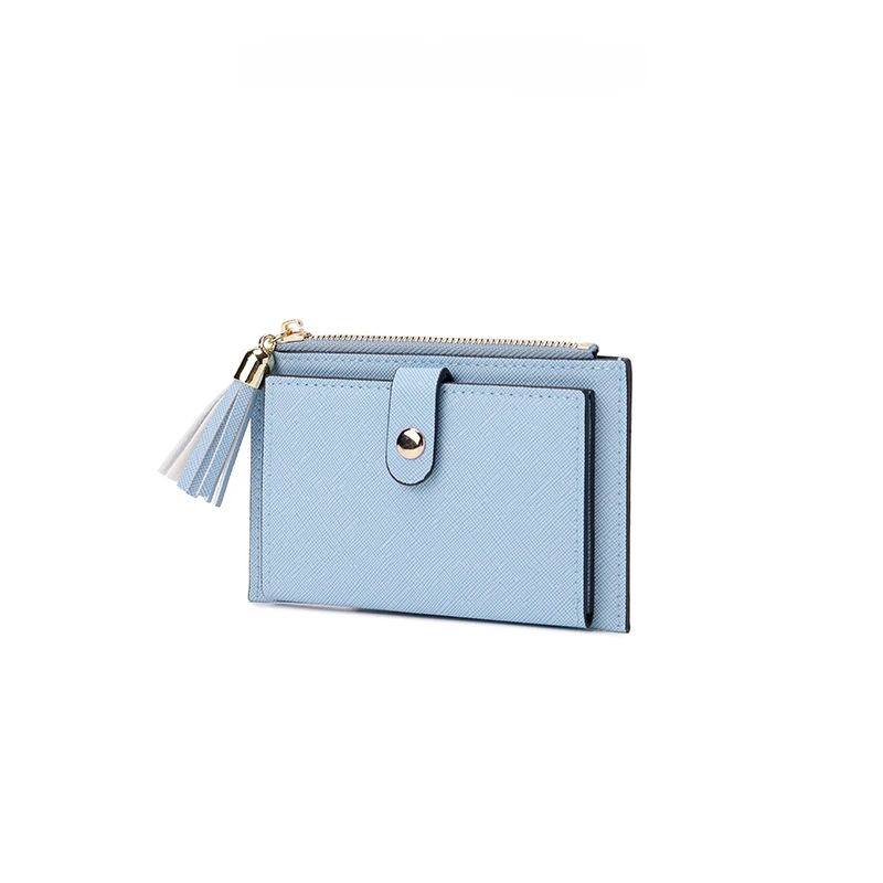 2023 Solid Color Card Bag Women's Minimalist Short Wallet Multi Card Slots Wallet Business Card Holder for Female