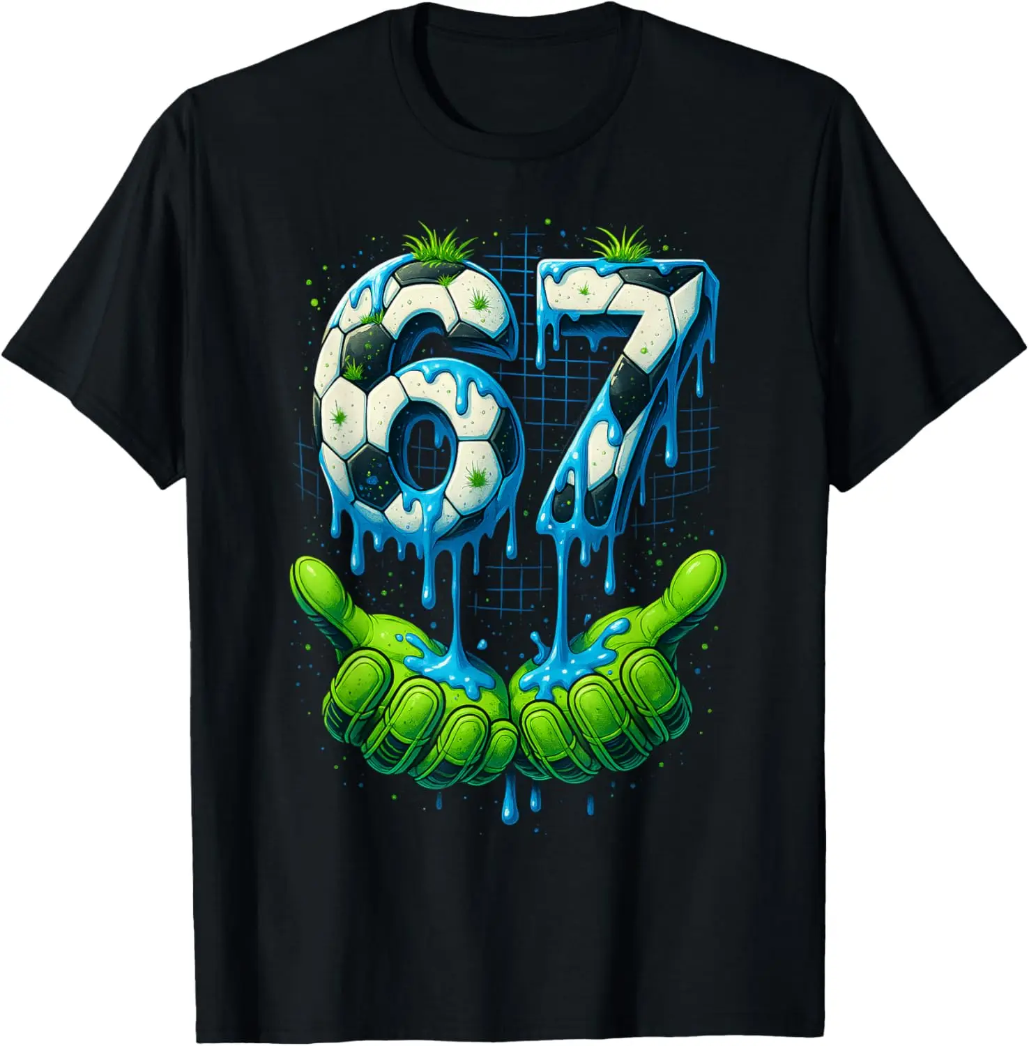 Soccer 67 Six Seven 6 7 Funny Gen Alpha Meme Drip Boys Kids T-Shirt Summer Short-Sleeved Breathable Sweat-Wicking Versatile