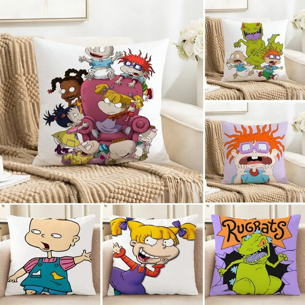 Funda de cojín Rugrats-ly Rugrats Tommy Chucky para bebé, lavable, con aspecto de lino, para decoración diaria del sofá, el hogar y la habitación.