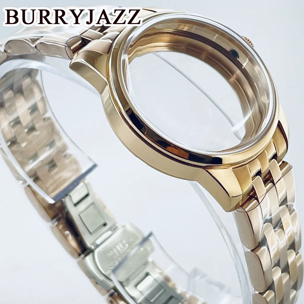 Rose Gold 33mm Watch Case with Arched Glass for NH35 NH36 NH34 NH38 NH70 NH72 Cocktail Sterile Design Timepiece Accessory