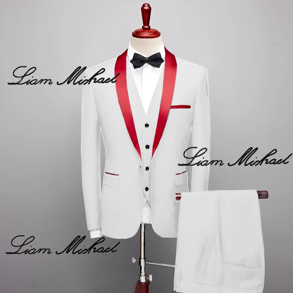 

Formal Men's Suit 3-piece Slim Fit Pants Blazer Vest Wedding Groom Tuxedo Elegant Men's Jacket XS-5XL Customized Outfit