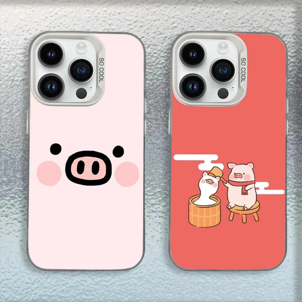 

Cute piggy Phone Case For iPhone 16,15,14,13,12,11,Mini,Pro,SE,MAX White Matte Shockproof Cover