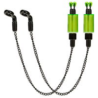 Highly Recommended.2pcs Bite Alarms Carp Fishing Hangers Bobbins Swingers Green