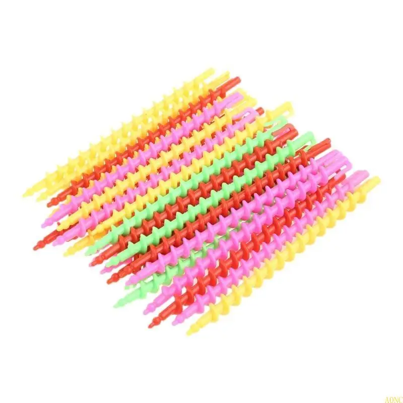 A0NC 1BAGロングプラスチックスタイリングバーバーサロンツールヘアドレッシングスパイラルヘアパームロッド