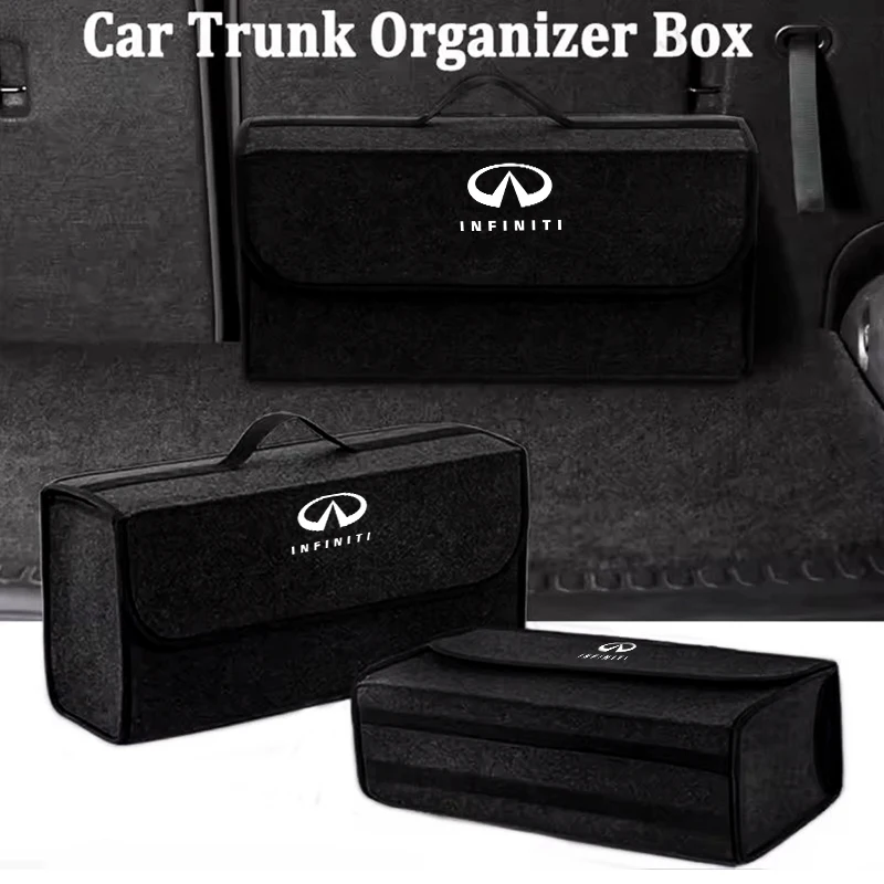 Car Trunk Storage Box Felt Stowing Bag Tools Organizer Accessories For Infiniti Q70L QX50 Q50 QX30 QX60 QX80 Q60 Q30 QX70 Q70