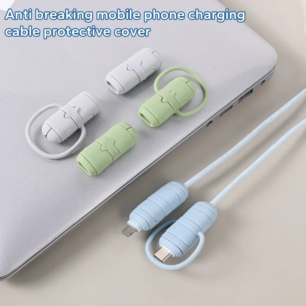 Multifunctional Data Cable Protector Cable Winder Cord Organizer Silicone  USB Wire Cord Cover for IOS Type C Android